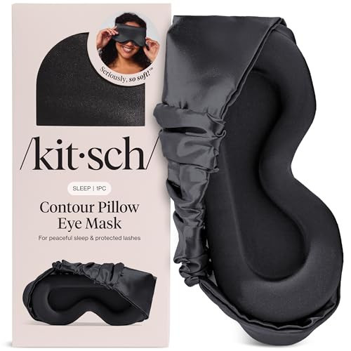 Kitsch Contour Satin Sleep Mask | Eye Masks for Sleep - Charcoal | Amazon (US)