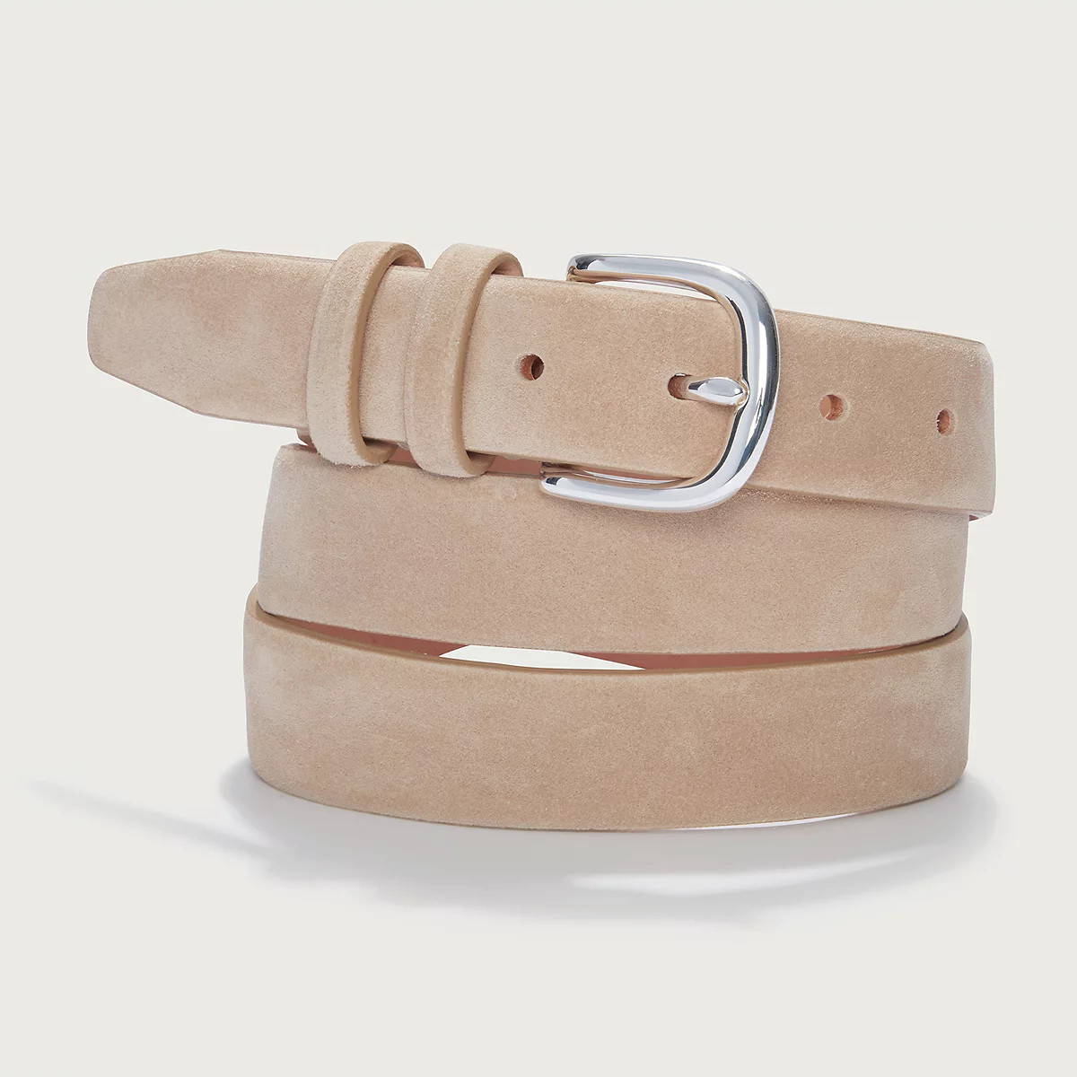 The White Company Suede Belt, Warm Sand, Size: L | The White Company UK & ROW