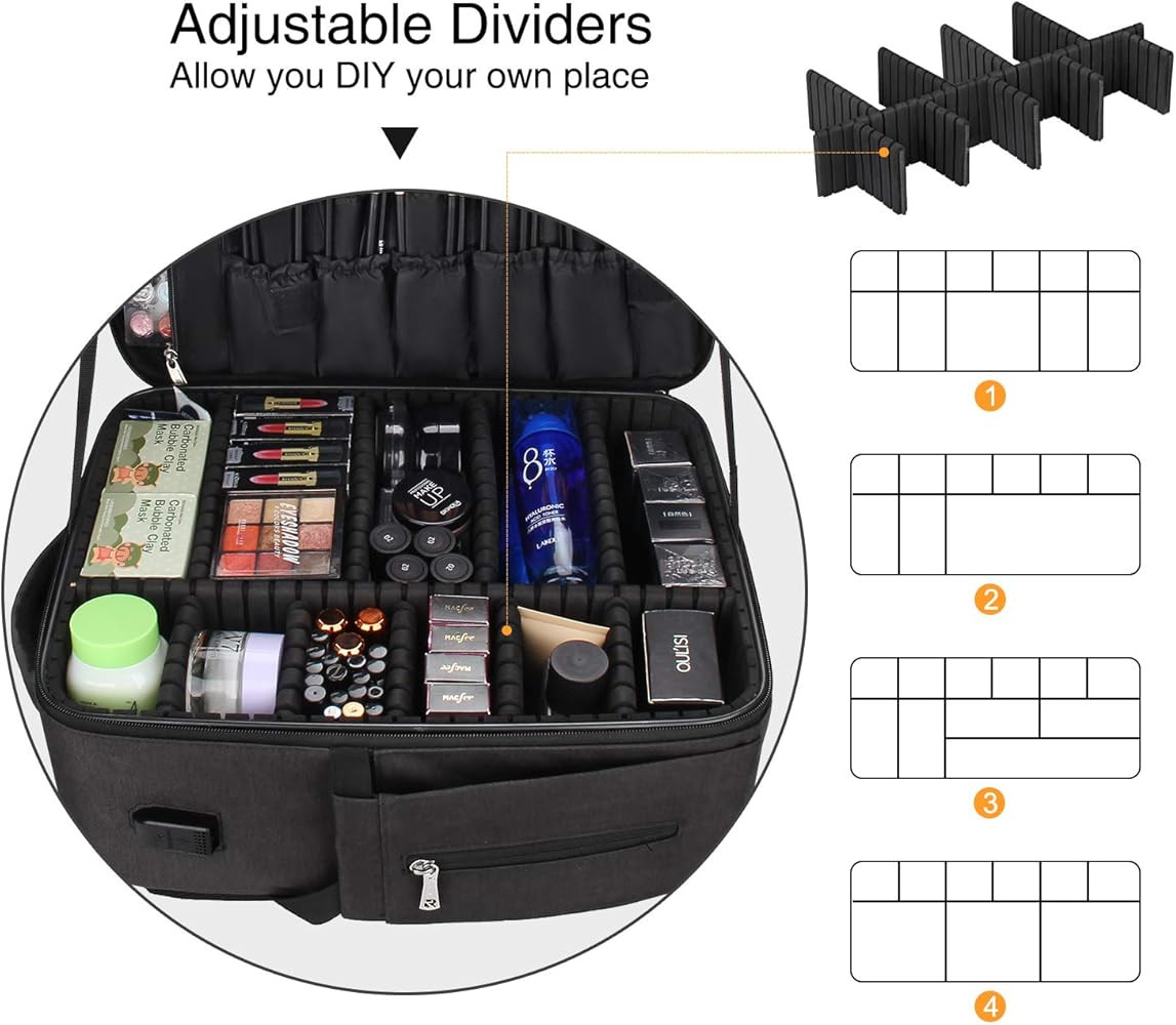 Relavel Makeup Backpack, Professional Makeup Case Extra Large Travel Train Case Makeup Bag for Wo... | Amazon (US)