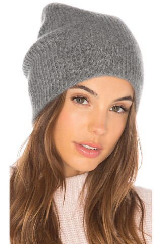 White + Warren Cashmere Plush Rib Beanie in Grey Heather from Revolve.com | Revolve Clothing (Global)
