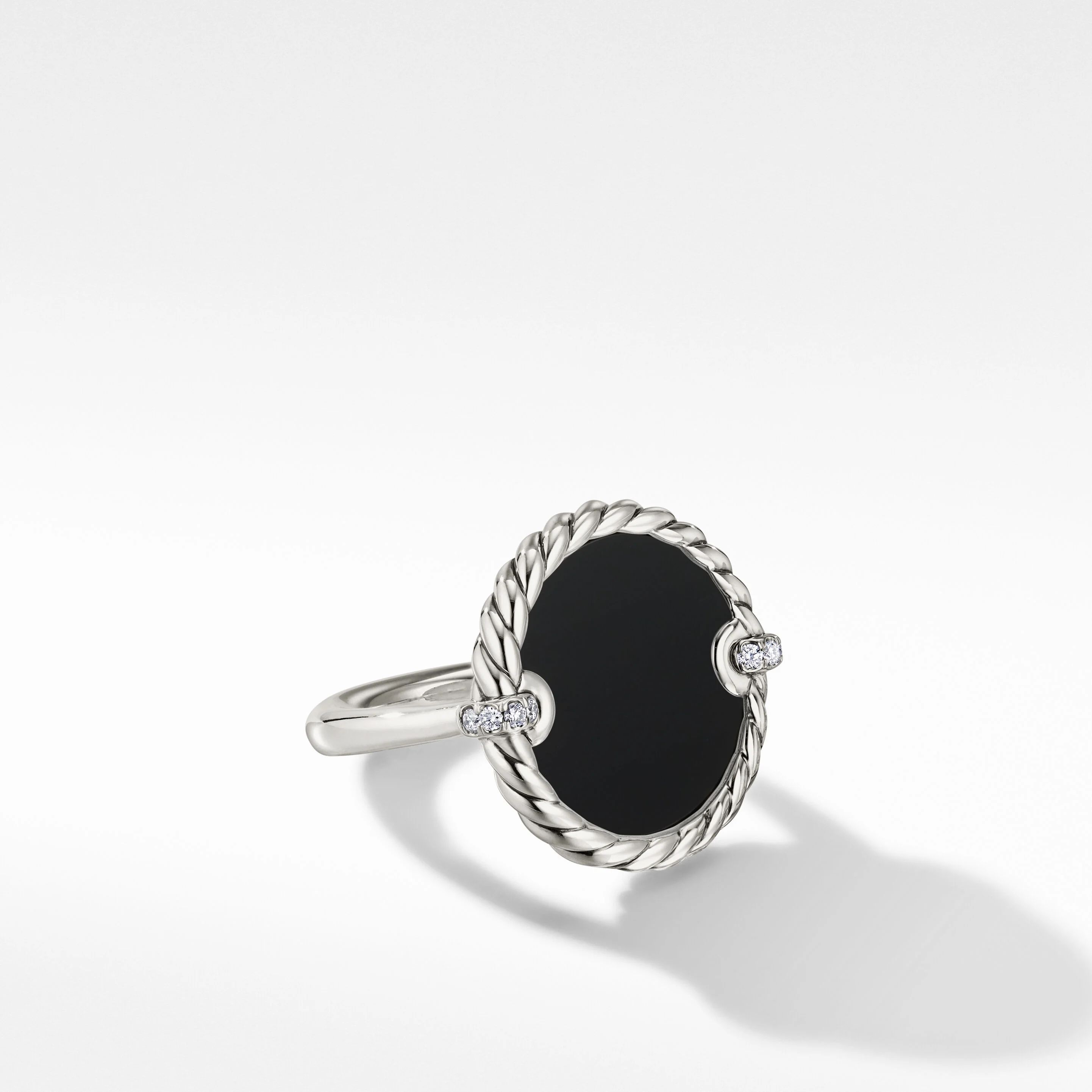 DY Elements® Ring in Sterling Silver with Black Onyx and Pavé Diamonds | David Yurman