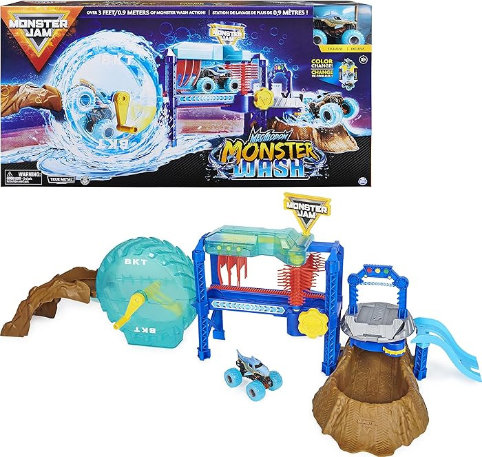Monster Jam, Megalodon Monster Wash, Includes Color-Changing Truck, Interactive Water Play Kids T... | Amazon (US)