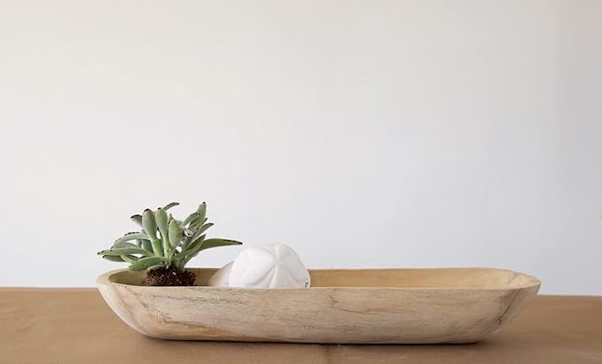 Creative Co-Op Paulownia Wood Oval Bowl | Amazon (US)