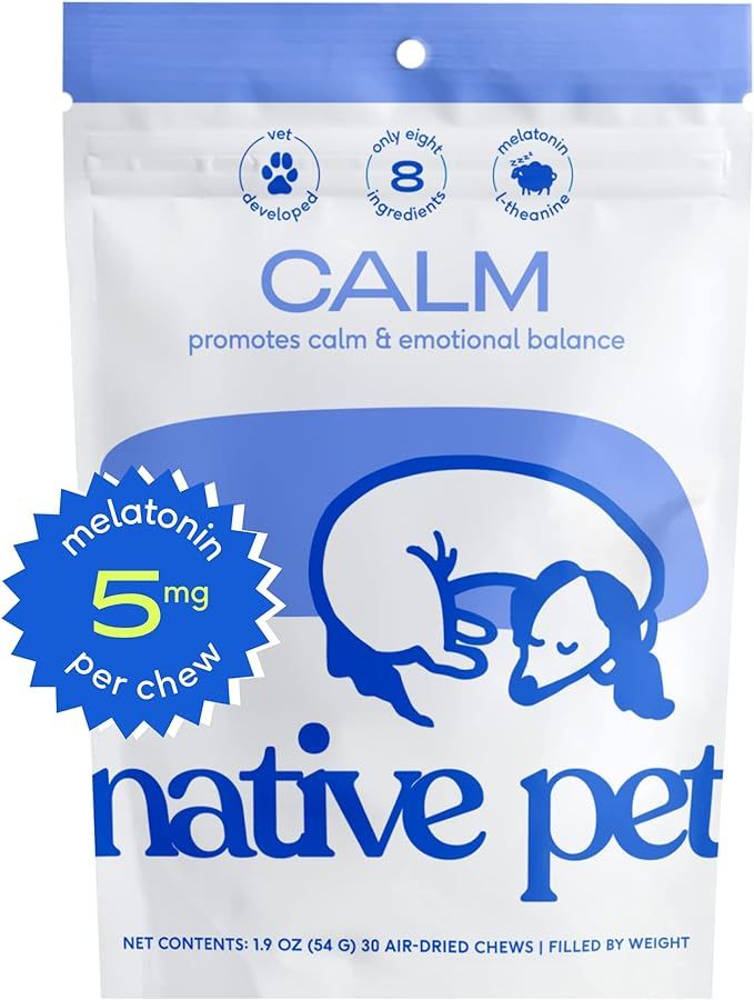 Native Pet Calm – Dog Calming Chews – Dog Melatonin for Small, Medium, Large Dogs – Melaton... | Amazon (US)