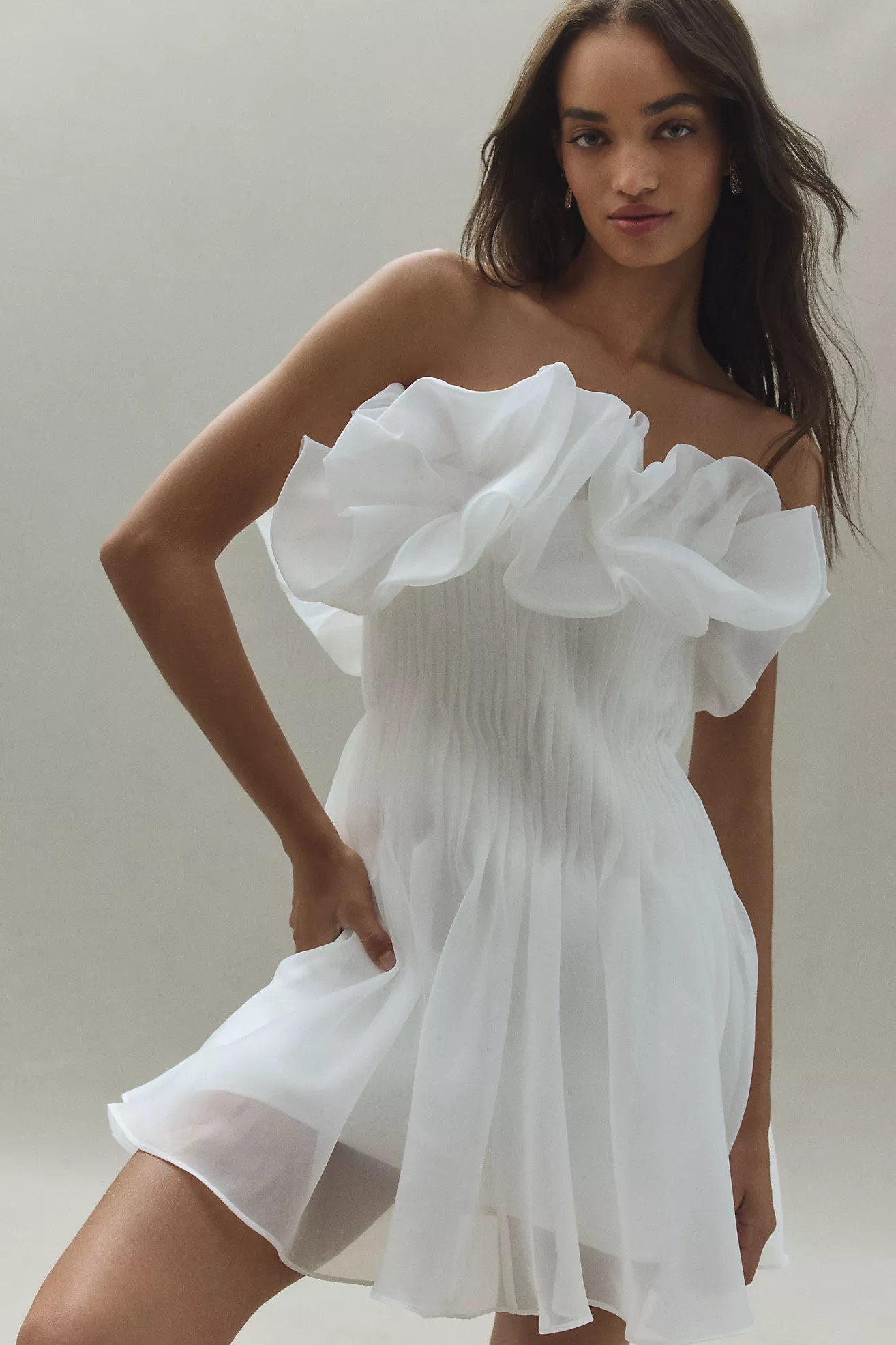 Acler Clements Strapless Organza Mini Dress | Anthropologie (US)