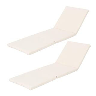 25.5 in. x 76.75 in. Outdoor Patio Chaise Lounge Cushion in Beige (Set of 2) | The Home Depot