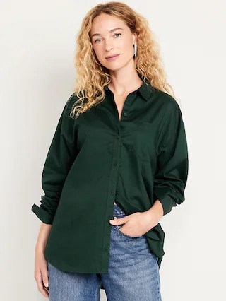 Oversized Button-Down Boyfriend Shirt | Old Navy (CA)