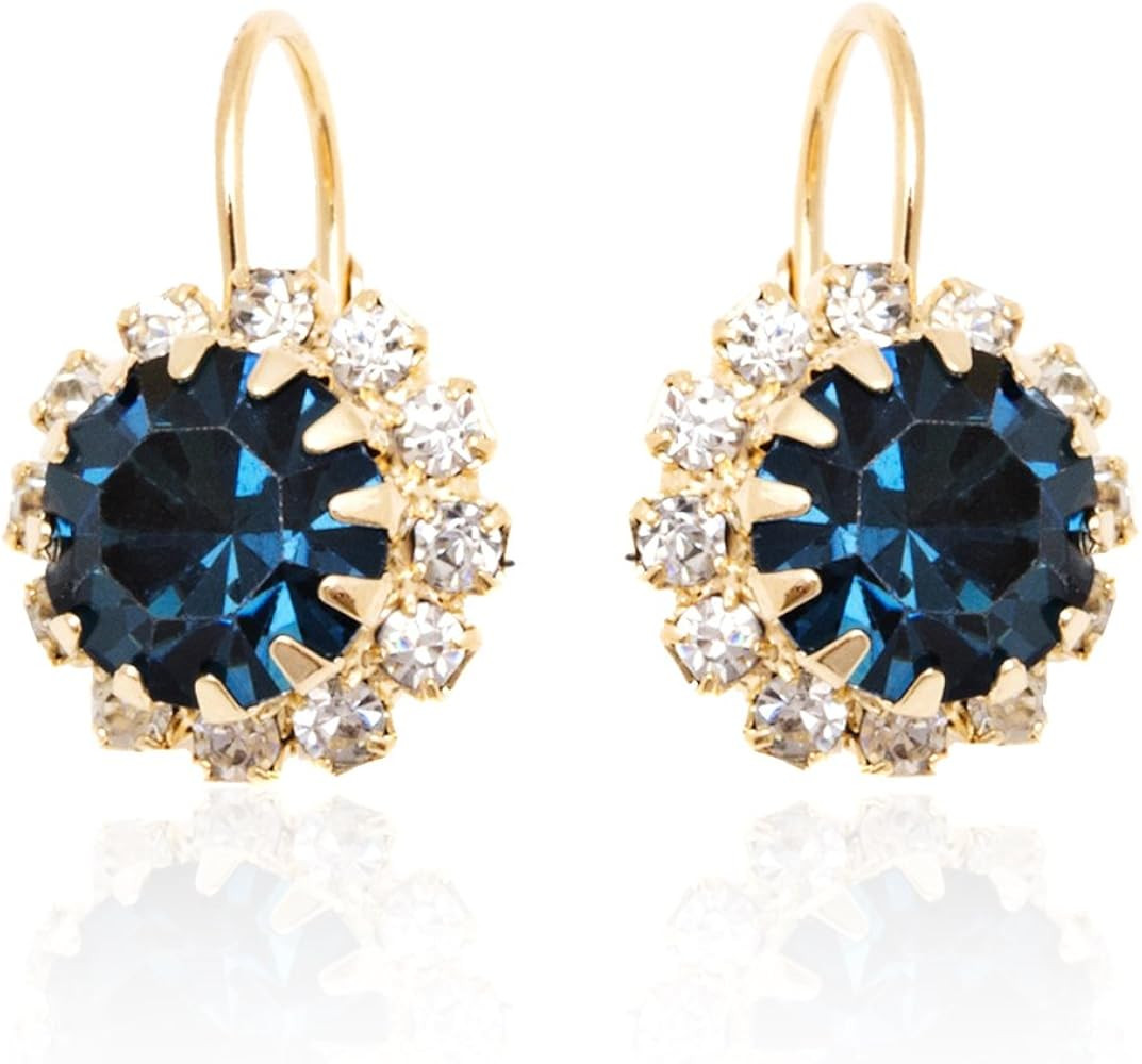 Brazel 18K Gold Plated Crystal Flower Earrings for Women | Amazon (US)