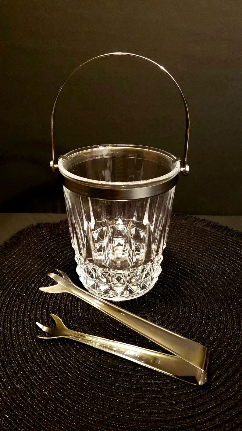 Vintage Cristal D'arques-durand Tuilleries Villandry Lead Crystal Ice Bucket W/detachable Handle ... | Etsy (US)