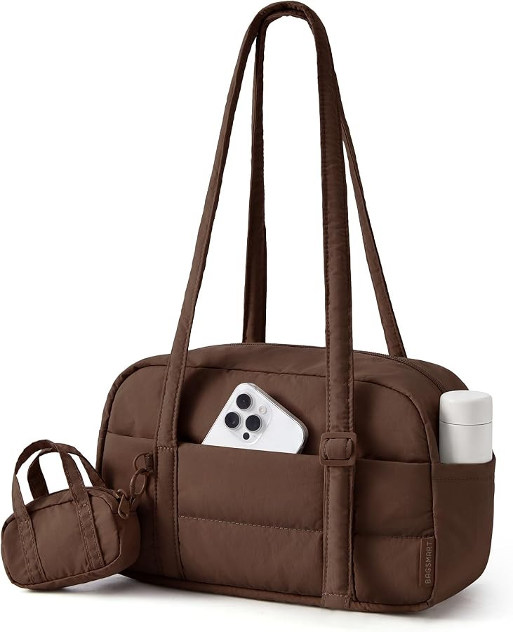 BAGSMART Purses for Women, Puffer Shoulder Bag Small Tote Handbags Lightweight | Amazon (US)