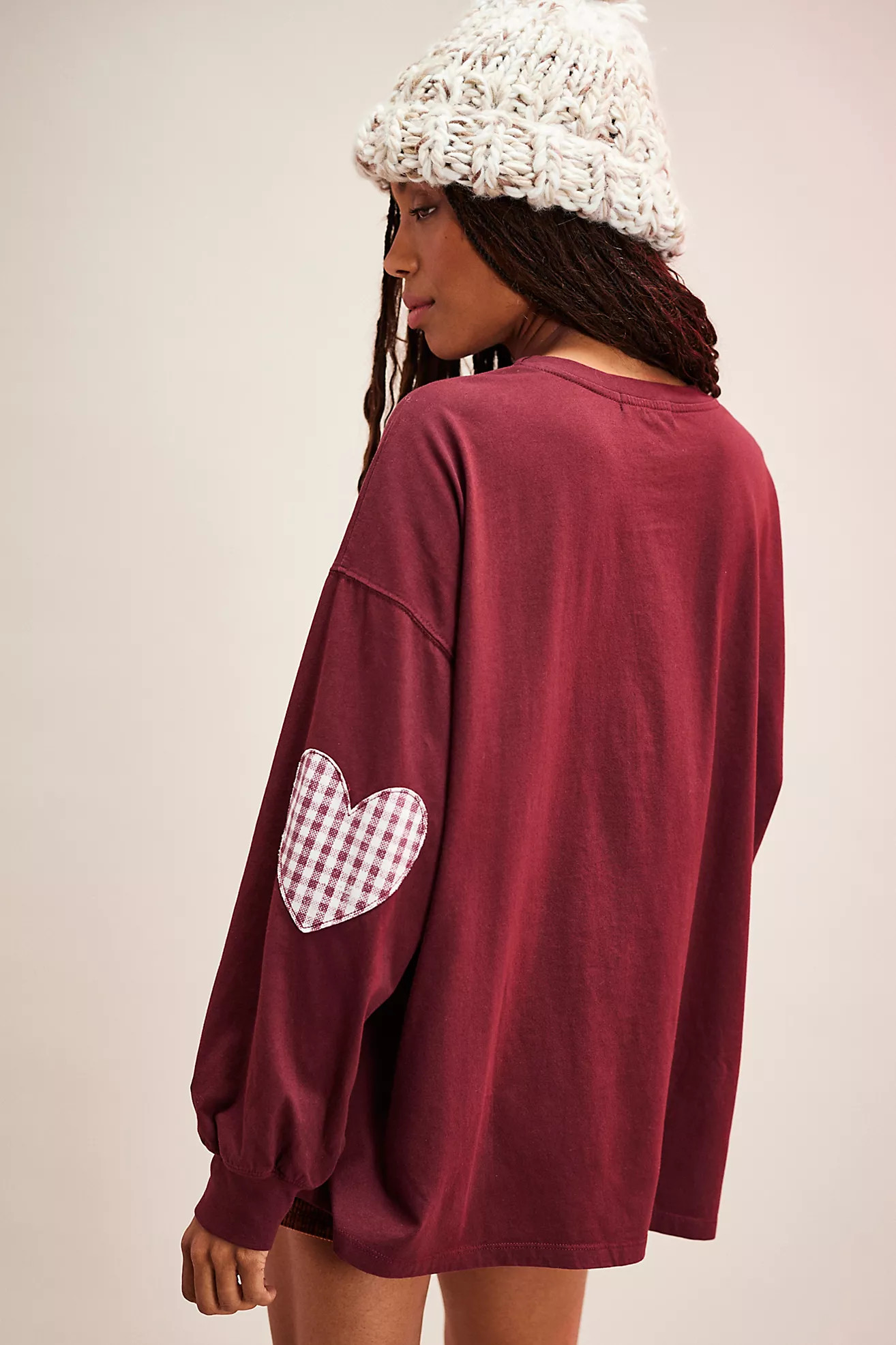 Gingham Heart One-Size Long-Sleeve Tee | Free People (Global - UK&FR Excluded)