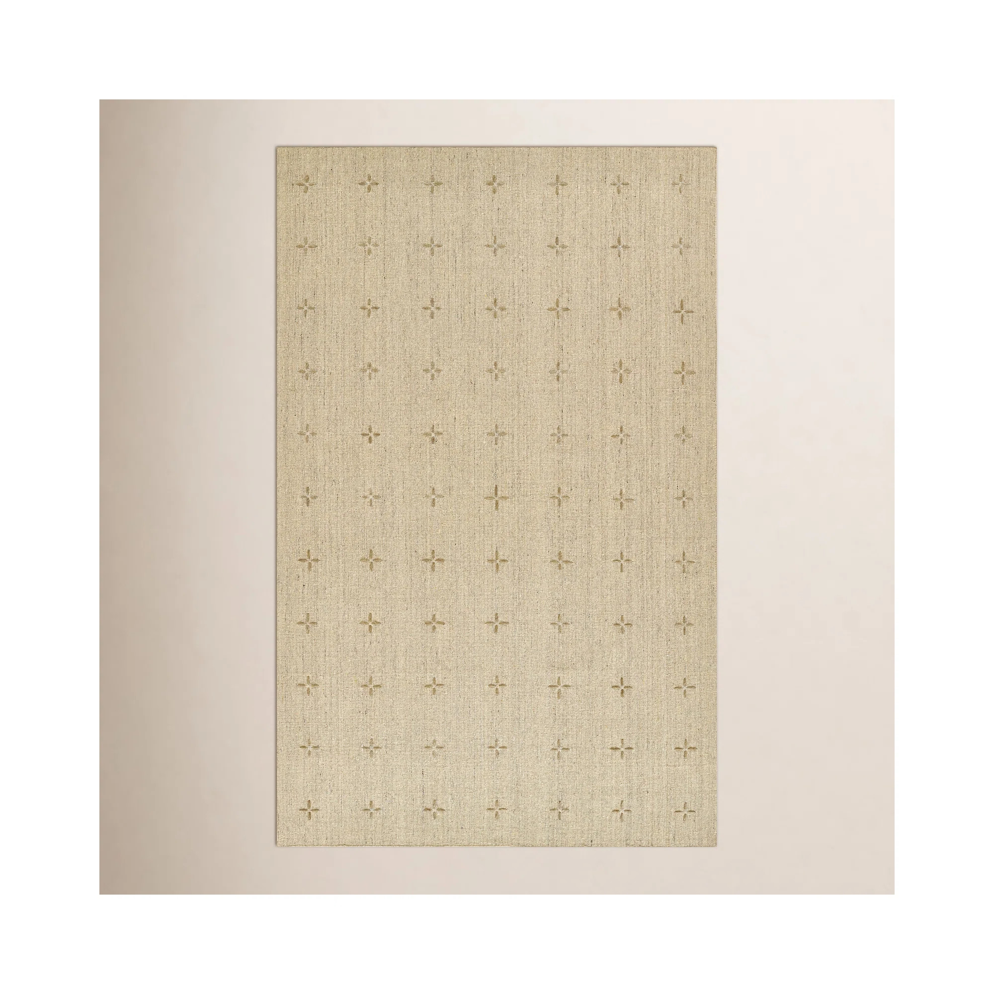 Momeni Oliver Geometric Wool and Polyester Hand Loomed Natural Area Rug | Birch Lane