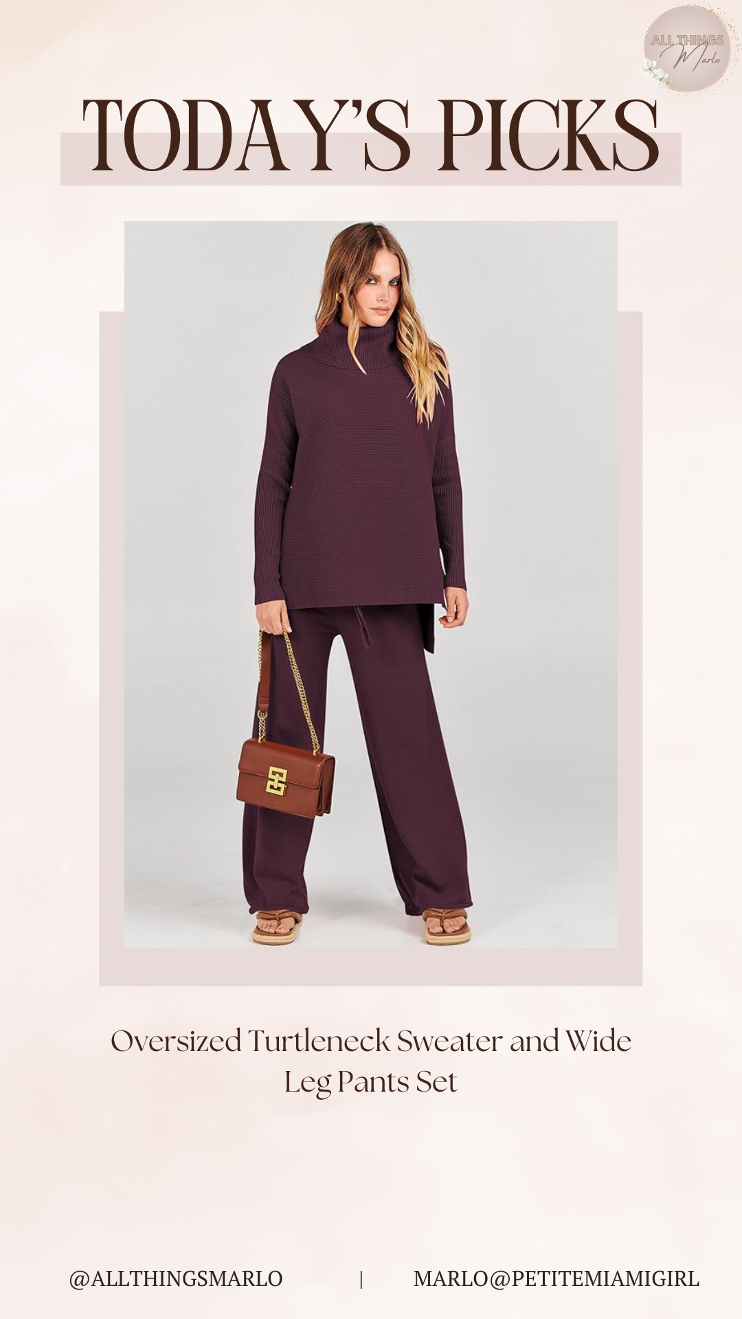 Oversized Turtleneck Sweater and Wide Leg Pants Set 

 #LTKSeasonal #LTKOver40 #LTKPetite