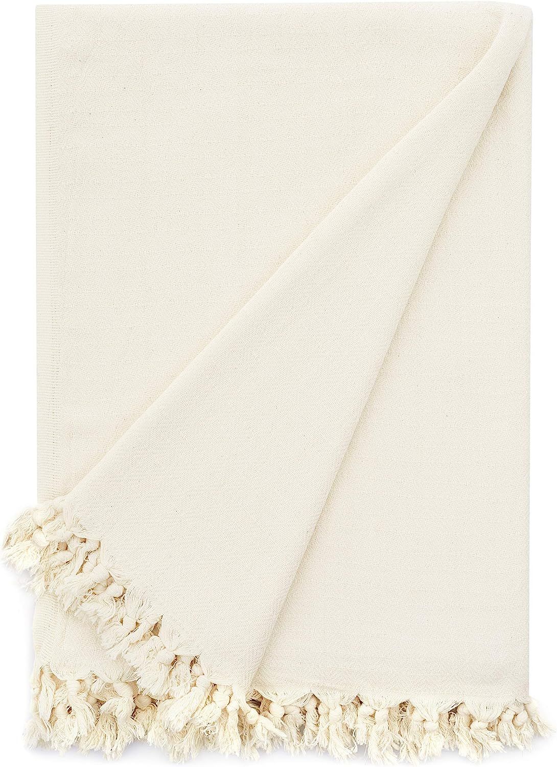 Bamboo Throw Blanket Ultra Soft Natural Premium for Couch Sofa Bed with Handmade Tassels - 90" L ... | Amazon (US)