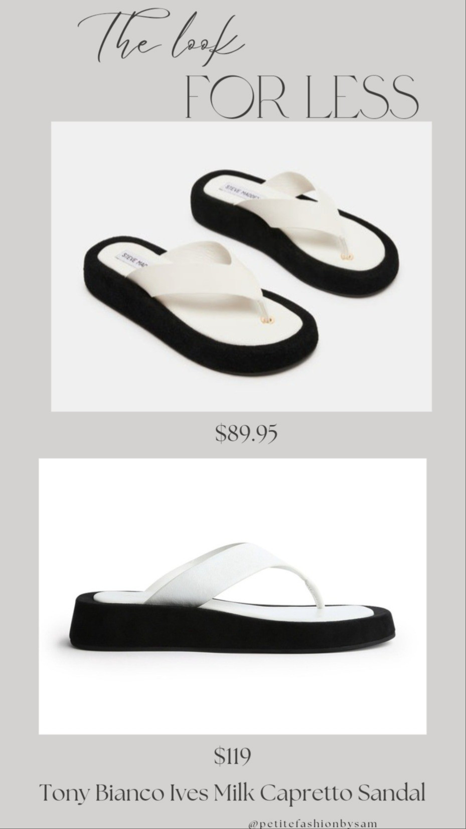 Look for Less The Steve Madden thong sandals are identical to the Tony Bianco. They are on SALE with code SPARKLE #thongsandals #summersandals

#LTKSummerSales #LTKShoeCrush #LTKStyleTip