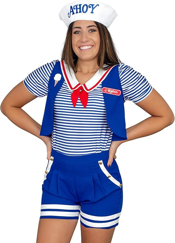 Adult Womens Robin Ahoy Sailor Halloween Costume Cosplay Set | Amazon (US)