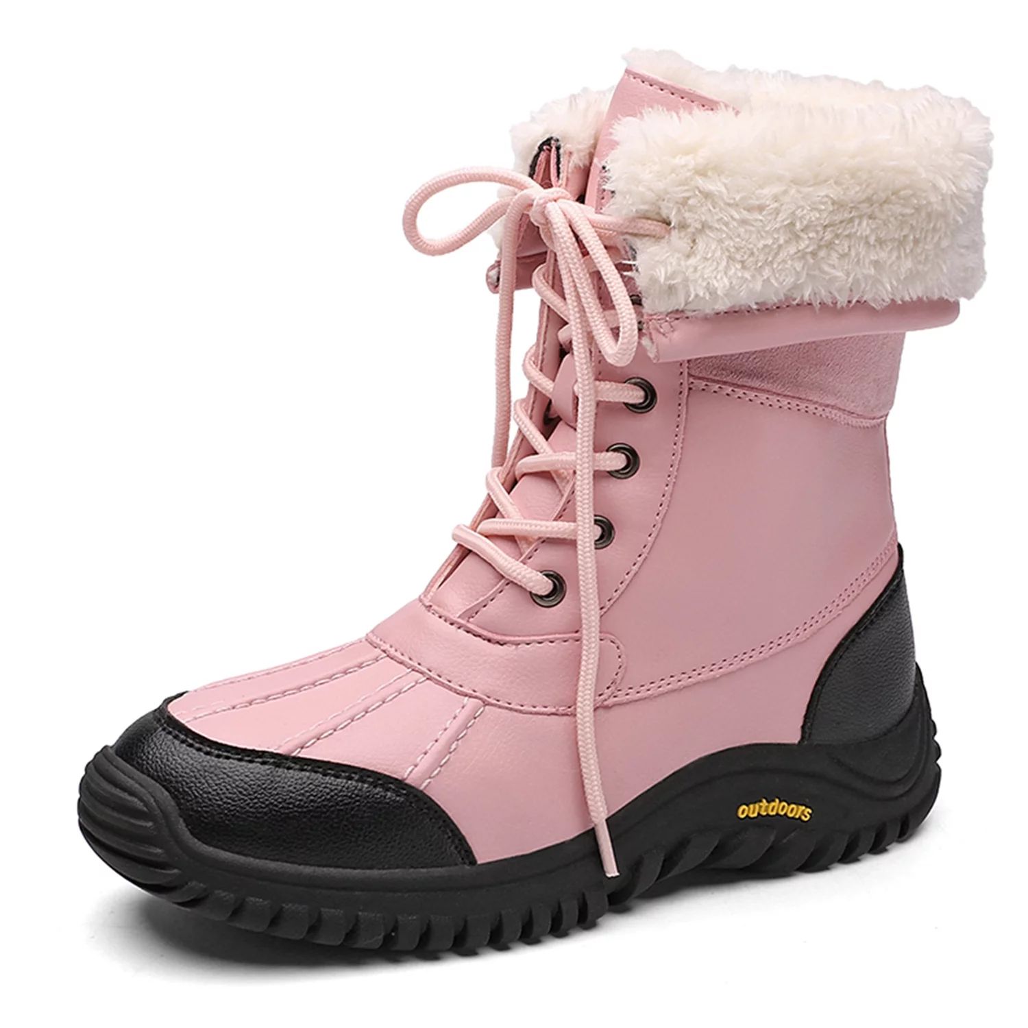 Winter Snow Boots for Women Water Resistant Full Fur Lining Warm Boots Outdoor Mid-Calf Non-Slip ... | Walmart (US)