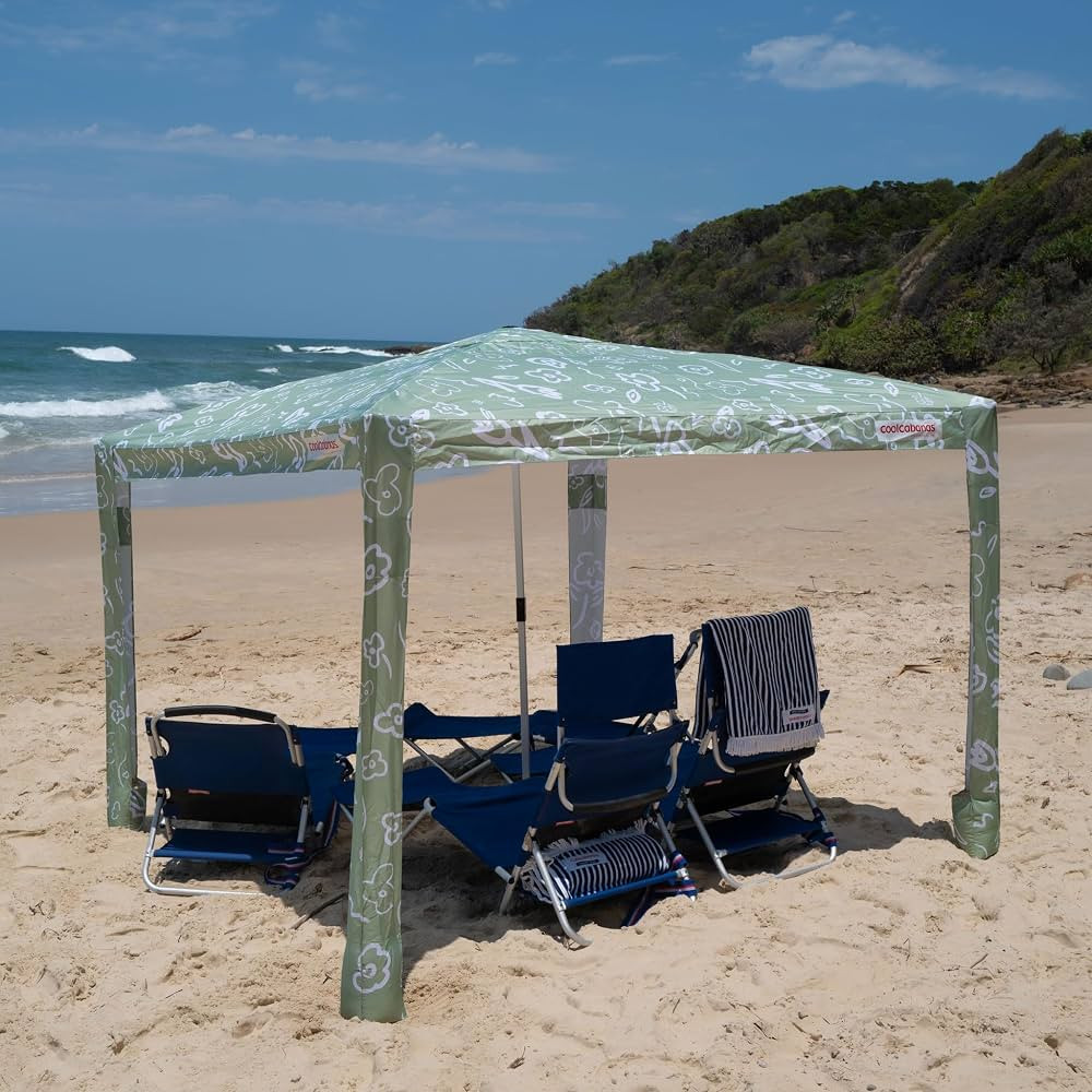 CoolCabana - The World's Best Beach Shelter |Medium 6’6” x 6’6”| UPF 50+ | Beach Shade fo... | Amazon (US)