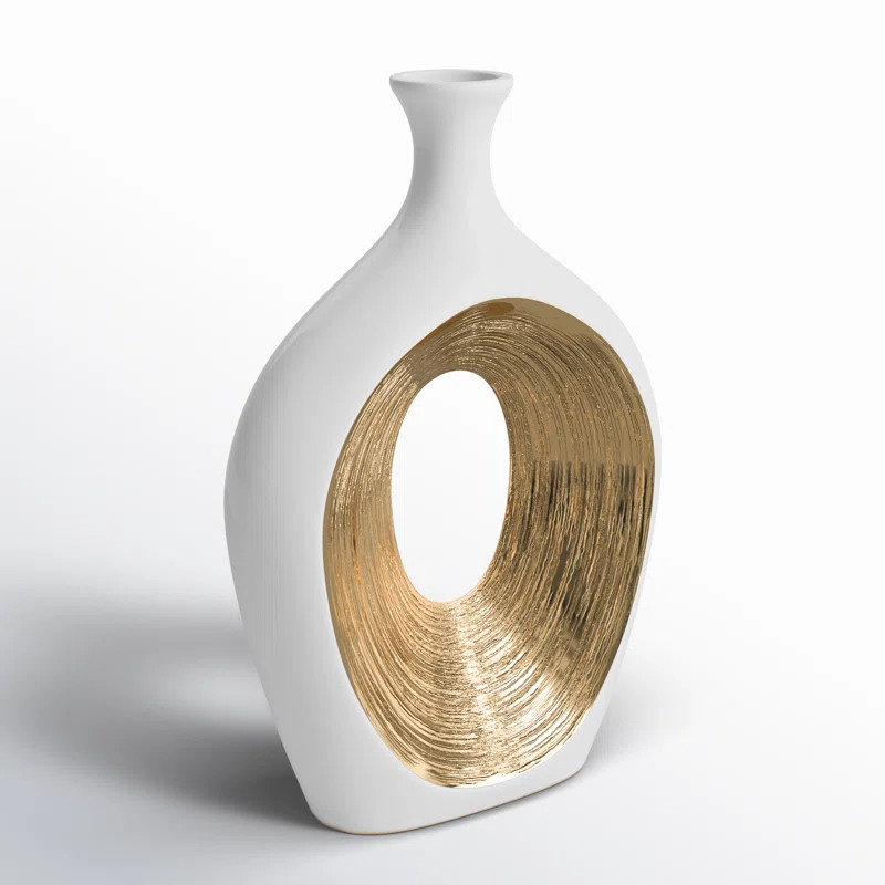Abstract Unique Cut Out Sculptural Vase | Wayfair North America