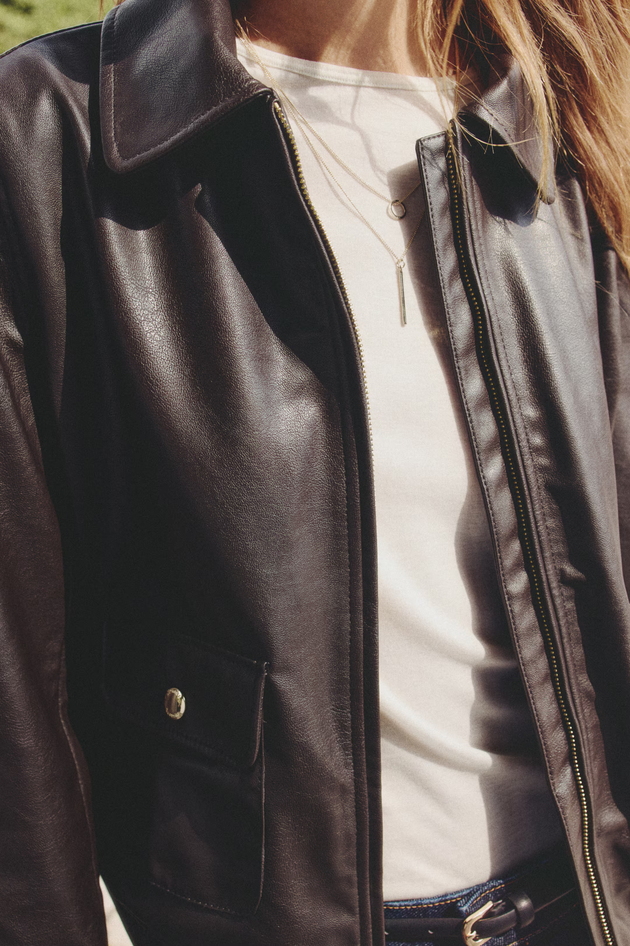 Coated jacket - Dark brown - Ladies | H&M GB | H&M (UK, MY, IN, SG, PH, TW, HK)