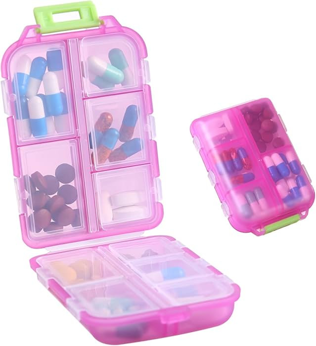 1Pack Travel Pill Organizer - 10 Compartments Pill Case, Compact and Portable Pill Box, Perfect f... | Amazon (US)