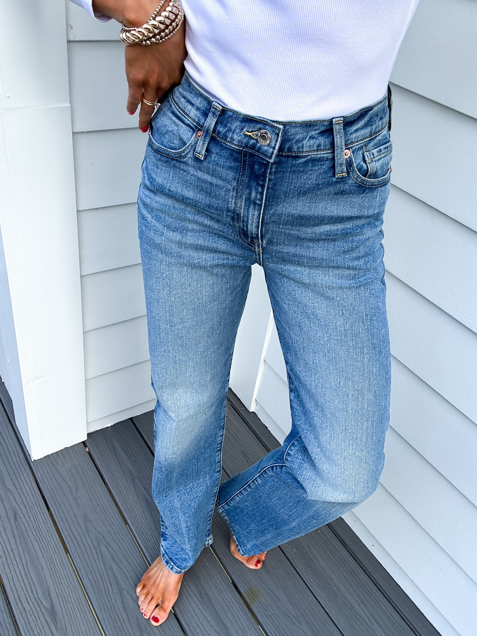 Wearing my true to size - 25 regular length 

#LTKootd #LTKFindsUnder50 #LTKSaleAlert