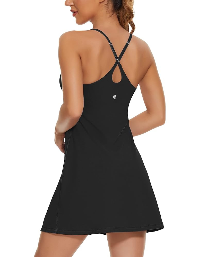 Womens Tennis Dress, 2-in-1 Golf Workout Dress with Built-in Bra & Shorts Pockets, Athletic Dress... | Amazon (US)