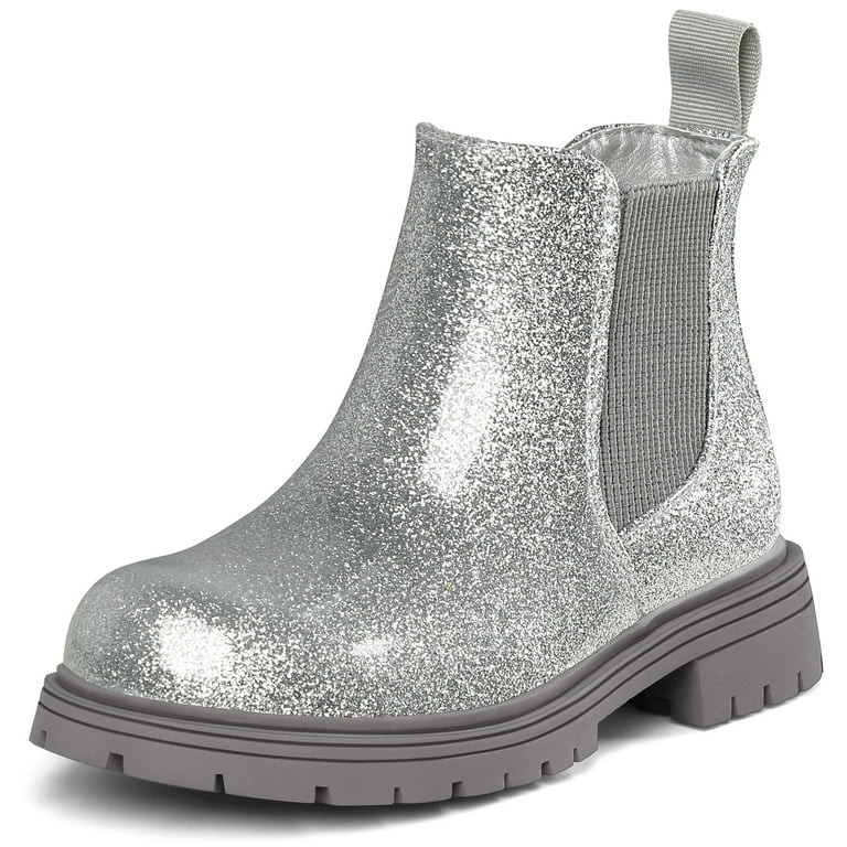 Bocca Girls Glitter Chelsea Boots Gray Ankle Booties With Zipper 13M | Walmart (US)