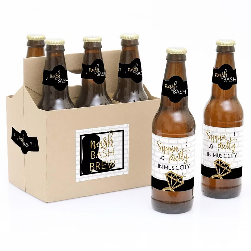 Big Dot of Happiness Nash Bash - Nashville Bachelorette Party Decorations for Women - 6 Beer Bott... | Target