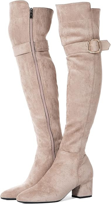 Women Boots Winter Over Knee Long Boots Fashion Boots Heels Autumn Quality Suede Comfort Square H... | Amazon (US)