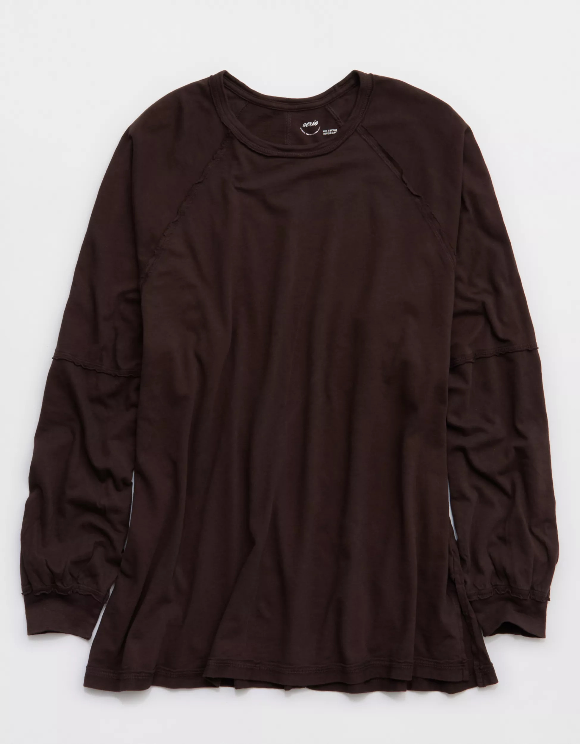 Aerie Cozy Long Sleeve Oversized Boyfriend T-Shirt | Aerie