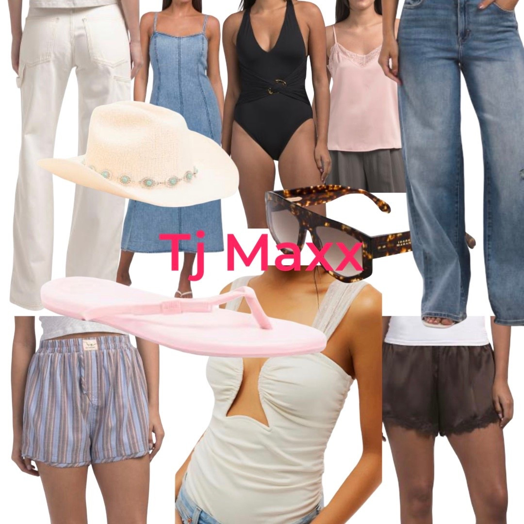 Tj Maxx summer picks!
Pink lace top
White free people bodysuit 
White carpenter jeans joes jeans
Brown lace shorts 
Tortoise sunglasses
Pink elevated flip flops 
Denim maxi dress 
Free people boxer shorts
Flattering one piece bathing suit

#LTKSaleAlert #LTKTravel #LTKSeasonal