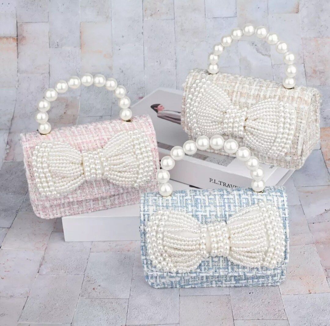 Personalized Flower Girl Handbag for Weddings and Events, Custom Pearl Flower Girl Handbag with N... | Etsy (US)