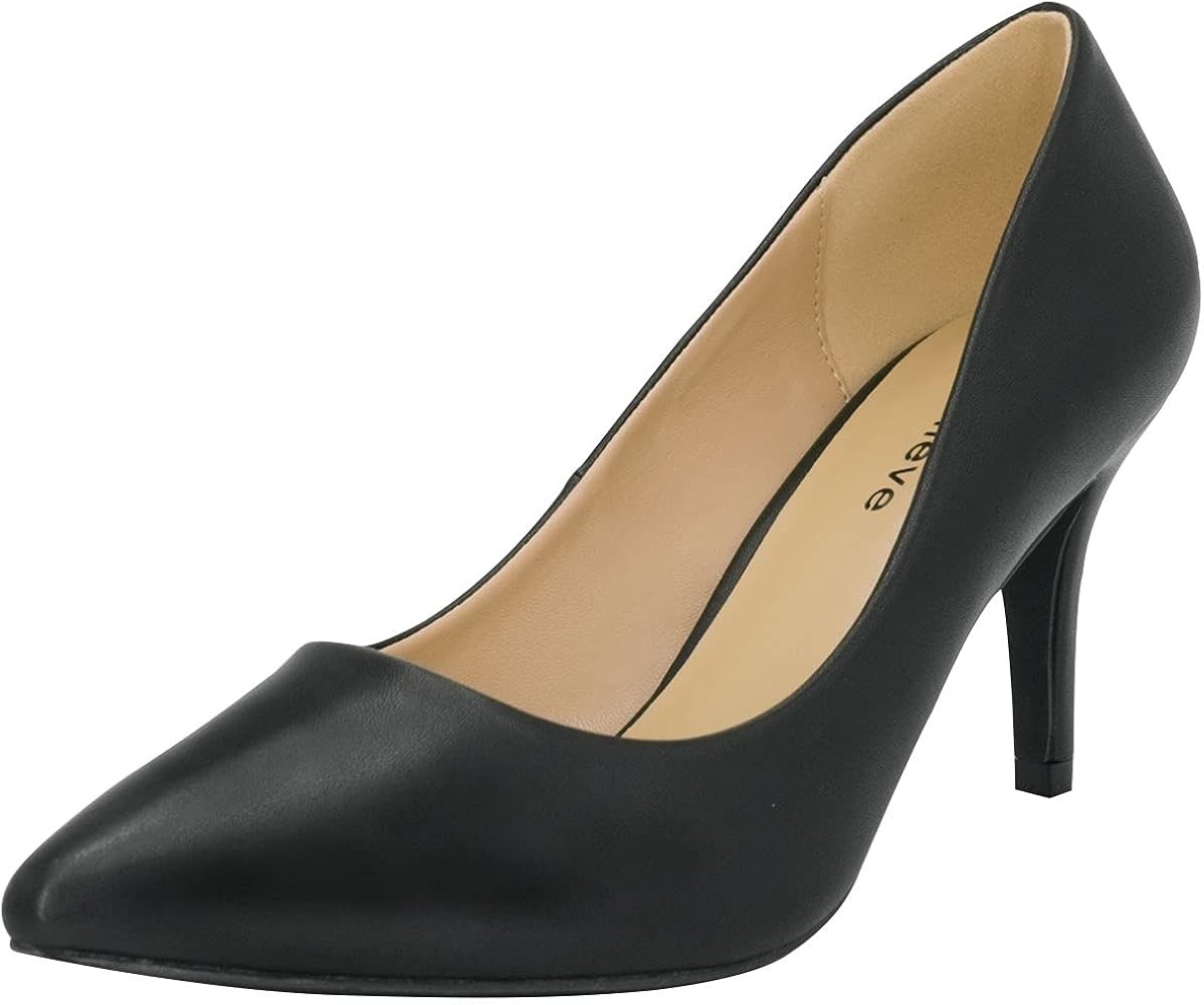 Stillieve Women’s Pointed Toe 3 Inch Stiletto Mid Heel Pumps | Amazon (US)