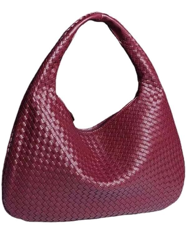 2024 Woven Leather Handbags Woven Hobo Bag Top-handle Shoulder Bag, Tote Bags for Women Underarm ... | Amazon (US)