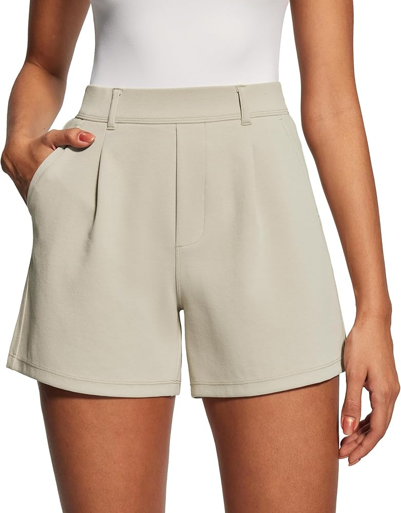 IUGA Womens Dress Shorts for Women High Waisted Trouser Summer Business Womens Dressy Casual Plea... | Amazon (US)