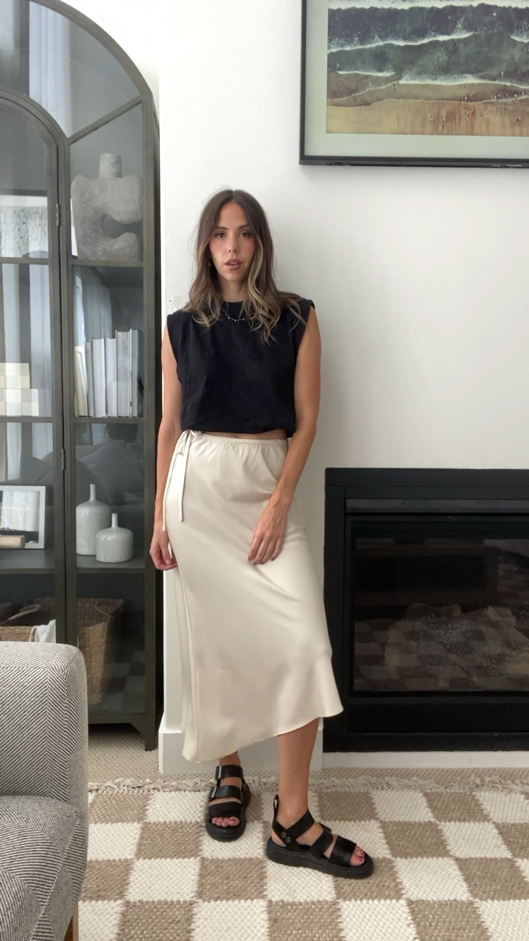 How to style a skirt 🖤 transitional skirt summer skirt silk skirt 

#LTKSeasonal #LTKunder50 #LTKstyletip