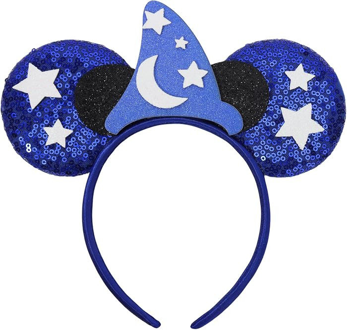ETLUK Mouse Ears Headband, Blue Wizard Ears Sequin Bow Headband for Adult Kids Women Girls Boys, ... | Amazon (US)