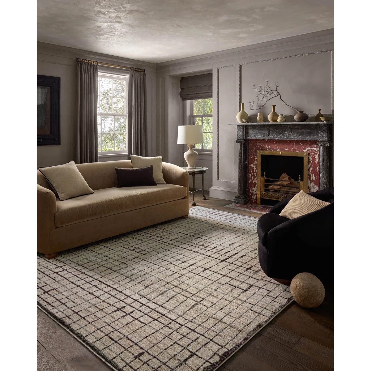 Jeremiah Brent x Loloi Bleecker Ivory / Charcoal Area Rug | Wayfair North America