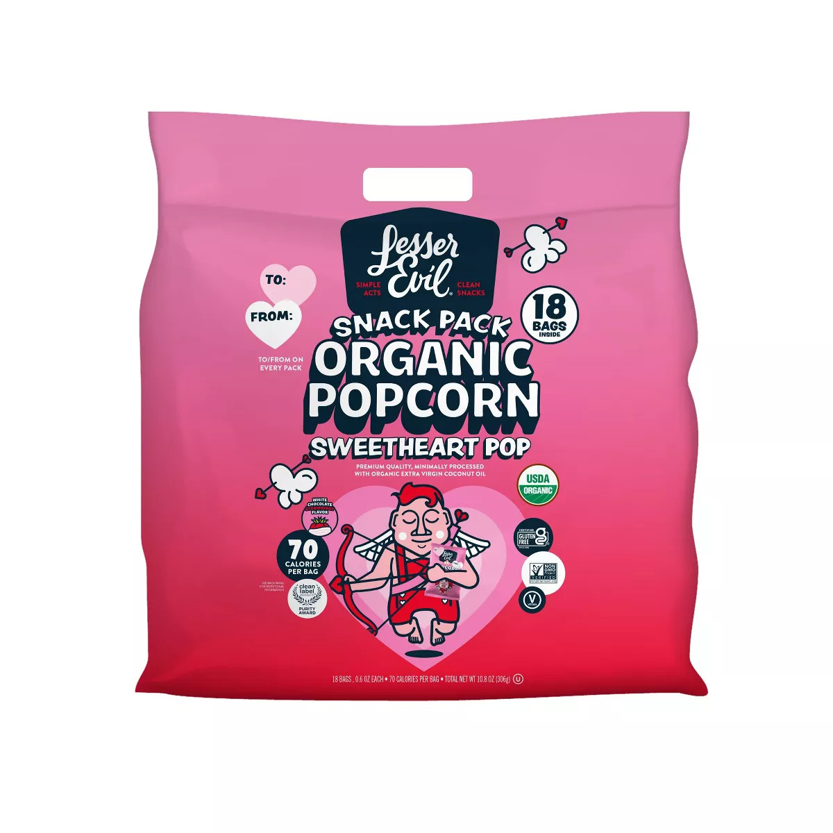 Lesserevil Valentine's Sweetheart Pop Popcorn - 10.8oz | Target