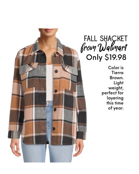 Loving this lightweight shacket from Walmart. Great color palette and perfect for layering. #walmart #fall #fashion #fallfashion #styletips #onabudget 

#LTKunder50 #LTKstyletip #LTKSeasonal