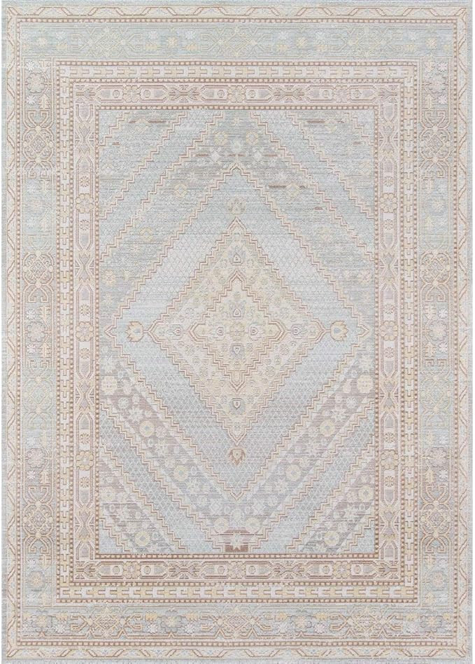 Momeni Isabella Traditional Geometric Flat Weave Area Rug, 7 ft 10 in x 10 ft 6 in, Blue | Amazon (US)