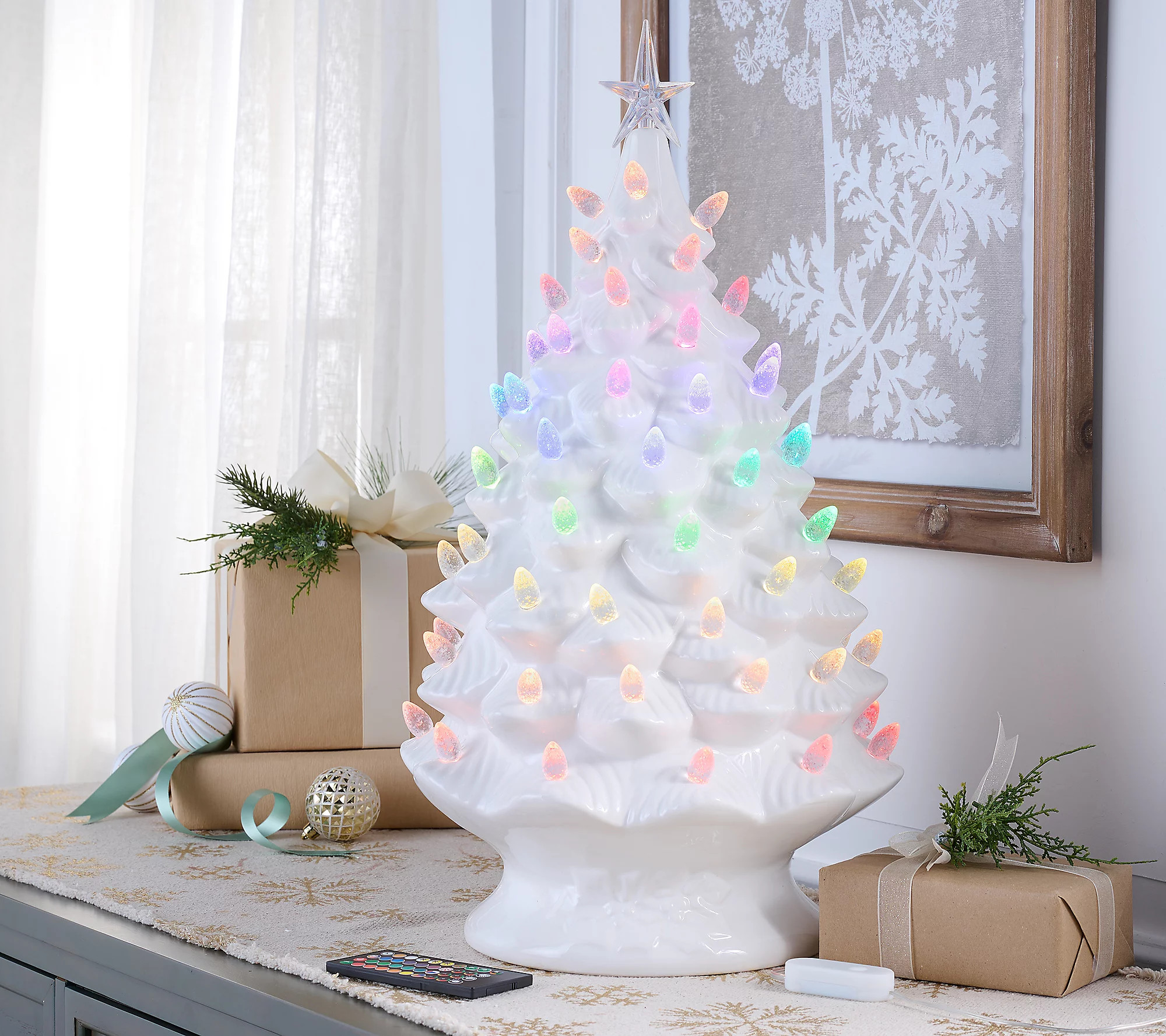 Mr. Christmas 24"" Ultimate Ceramic Nostalgic RGB Tree | QVC