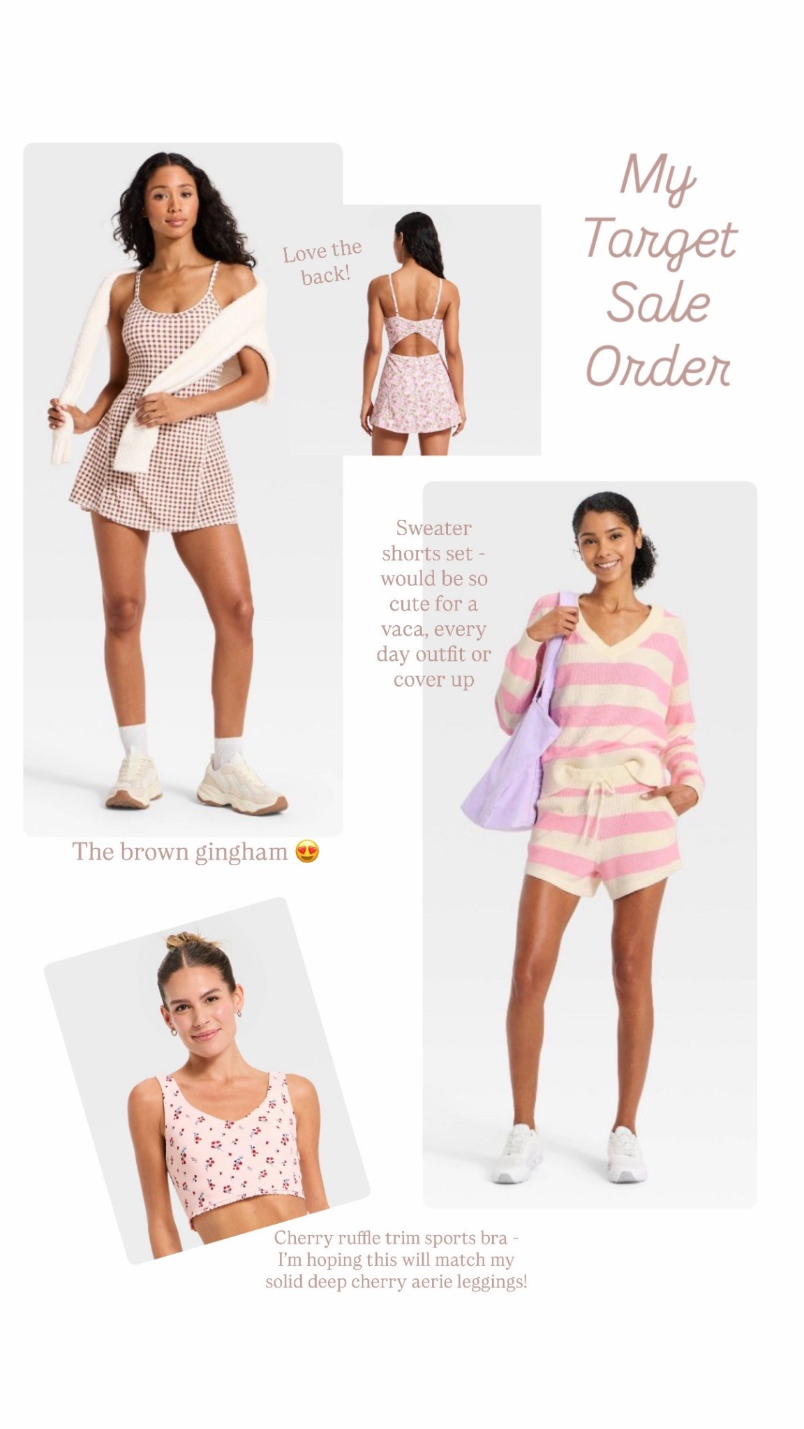 Target active wear sale ; spring active wear ; viral target finds ; brown active dress ; pink sweater 

#LTKselfcare #LTKActive #LTKSaleAlert