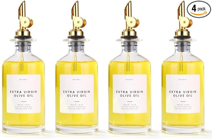 Molimoli Glass Olive Oil Cruet Set - 350ml Bottles With Weighted Pourers, Set of 4 | Amazon (US)