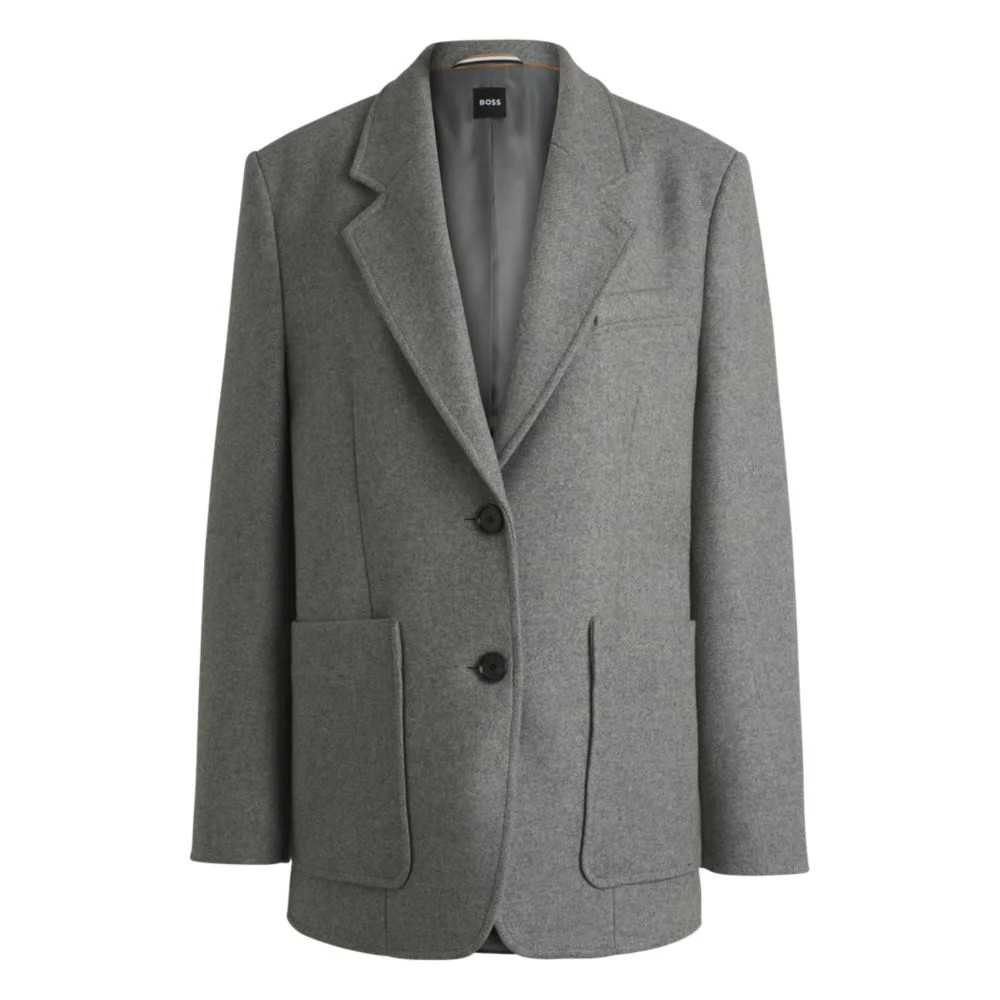 Oversize-fit blazer in melange wool | Shop Simon