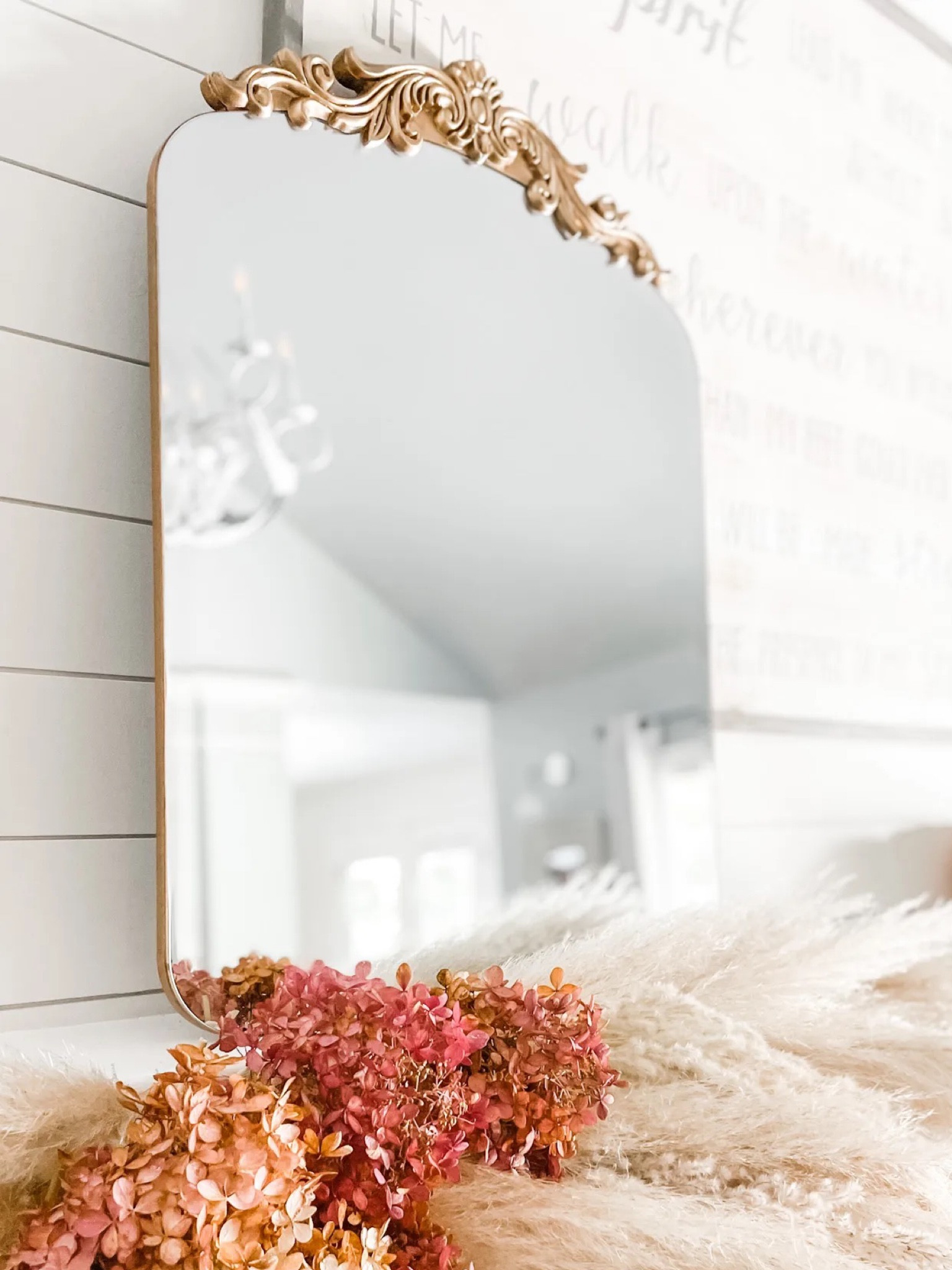 Ornate Gold Top Beveled Mirror, frameless mirror,  beveled edge finish mirror, mantle mirror, mantle decor, rectangular mirror with arch top, arch top mirro

#LTKhome #LTKFind