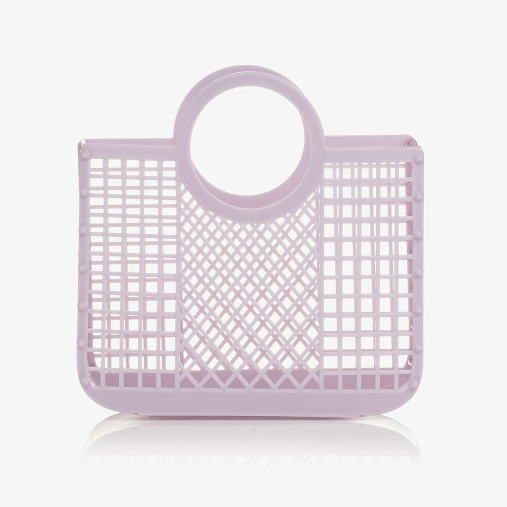 Girls Lilac Purple Basket Bag (23cm) | Childrensalon