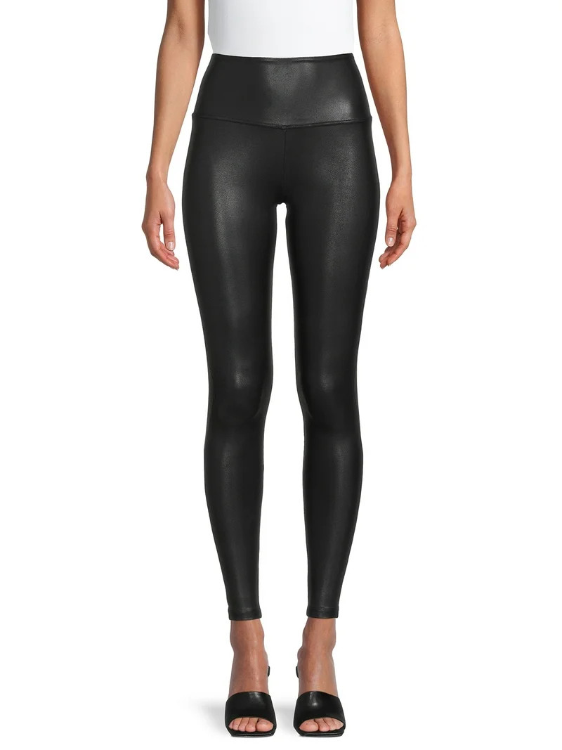 Time and Tru Women's Faux Leather Leggings, Full Length, Sizes XS-XXXL | Walmart (US)