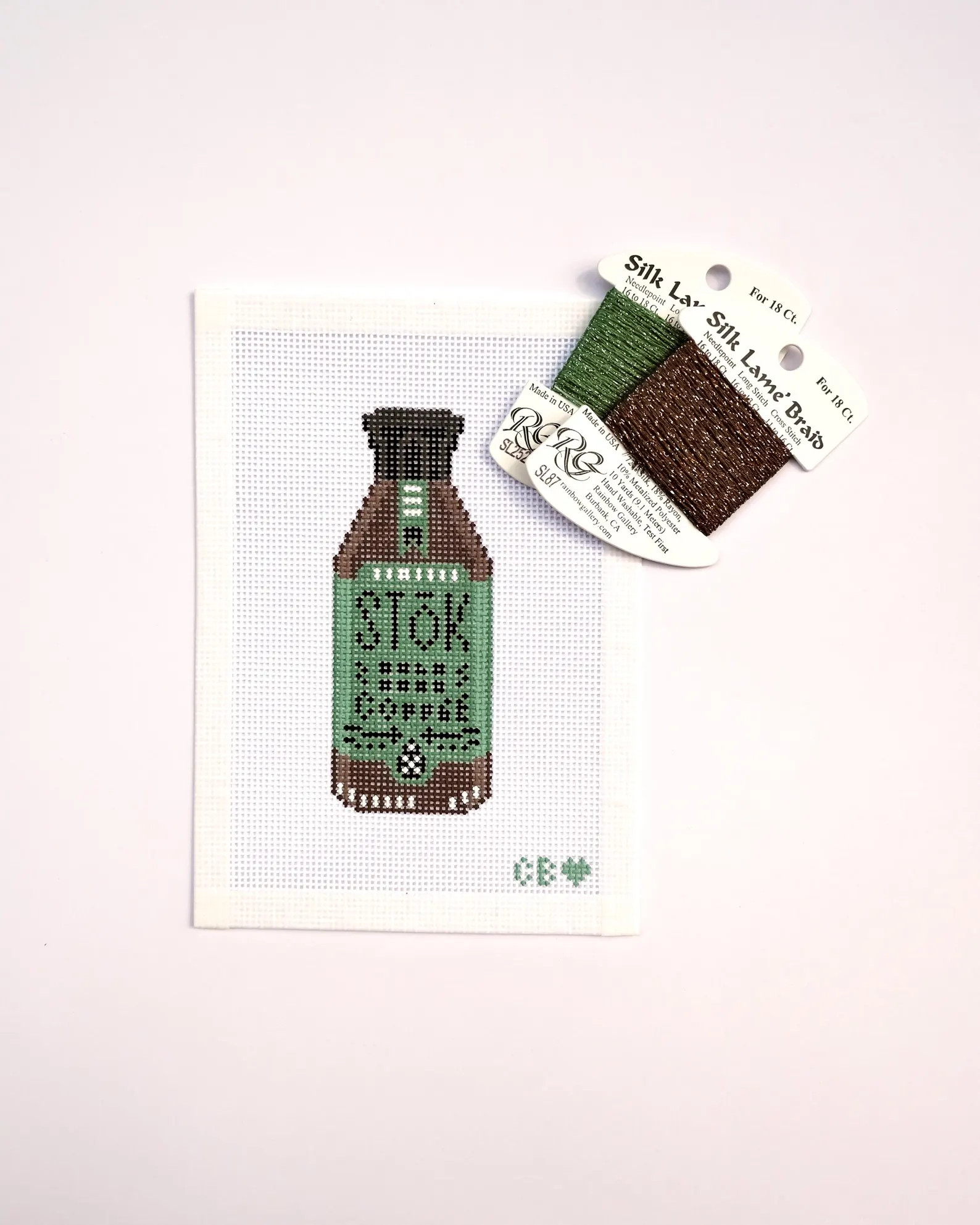 Stok Cold Brew Iced Coffee Needlepoint Canvas | Hand Painted | 13 Mesh | Etsy (Global)